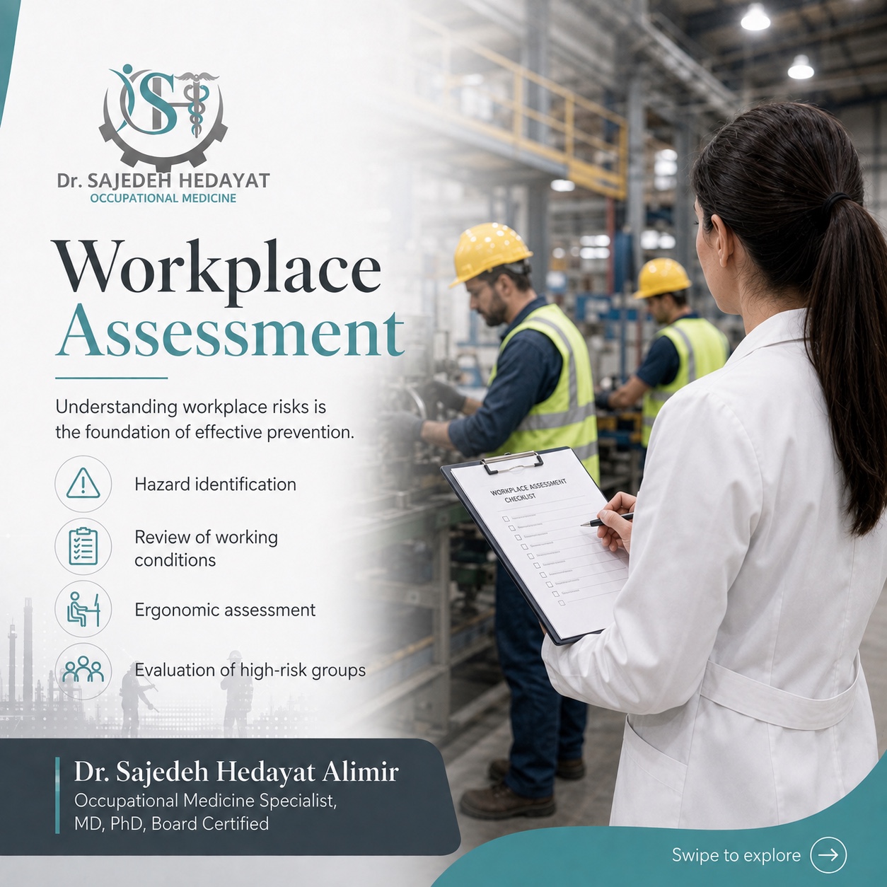 Workplace assessment in an industrial setting